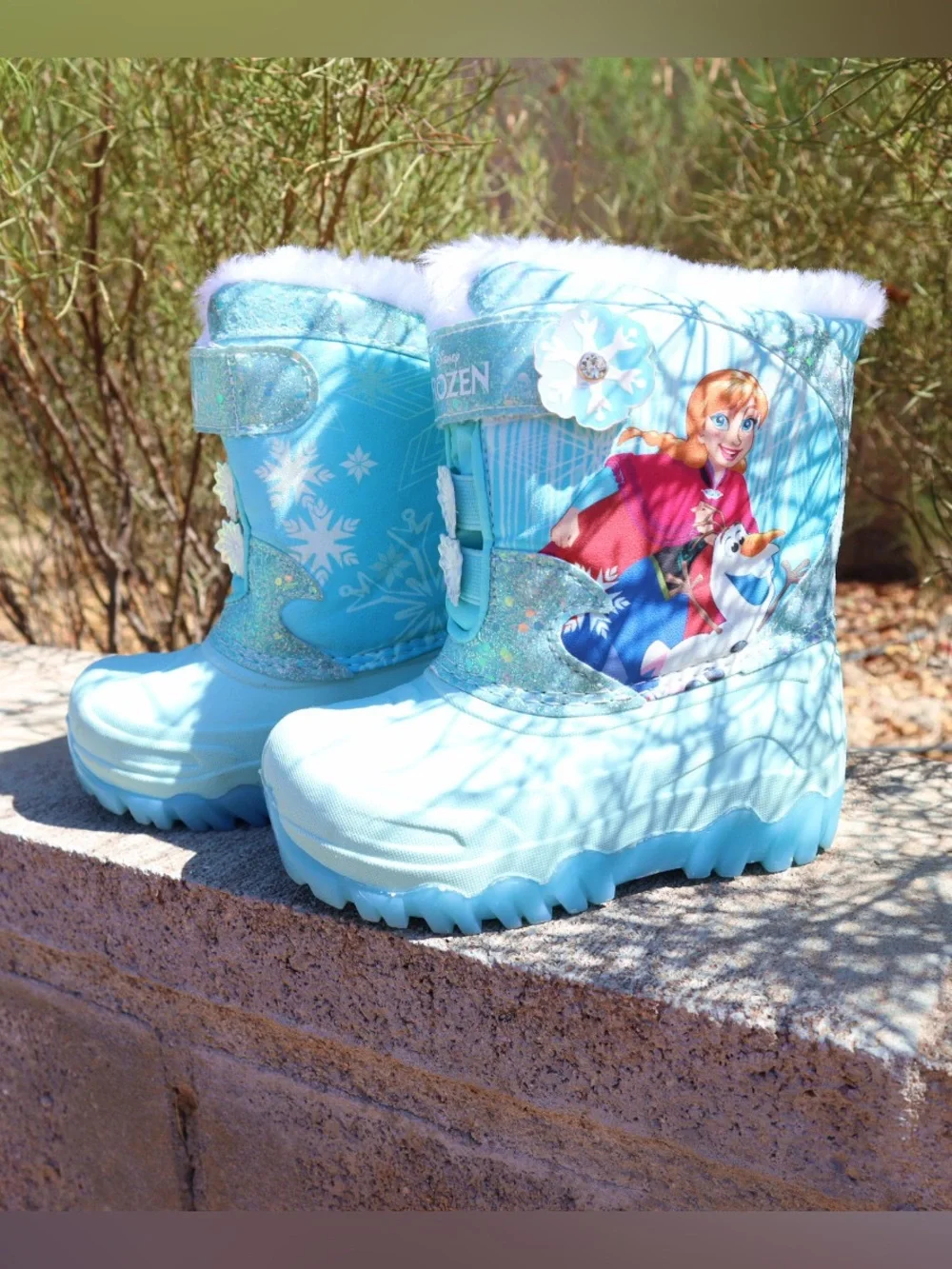 Disney Frozen Blue Kids Winter Boots with Elsa & Olaf